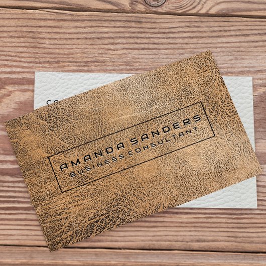 Achtergrond bruin leder visitekaartje