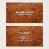 Achtergrond bruin leder visitekaartje (Voorkant /achterkant)