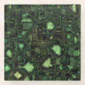 Achtergrond computercircuit glazen onderzetter (Voorkant)