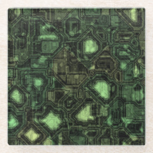 Achtergrond computercircuit glazen onderzetter