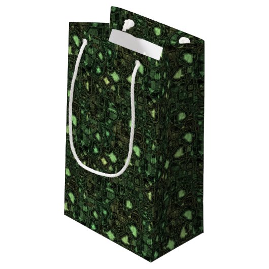 Achtergrond computercircuit klein cadeauzakje (Achterkant Gekanteld)
