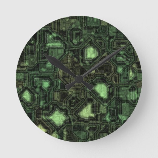 Achtergrond computercircuit ronde klok (Voorkant)