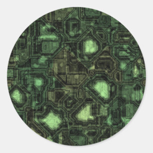 Achtergrond computercircuit ronde sticker