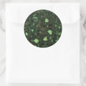 Achtergrond computercircuit ronde sticker (Tas)