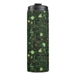 Achtergrond computercircuit thermosbeker