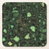 Achtergrond computercircuit vierkante kartonnen onderzetter (Voorkant)