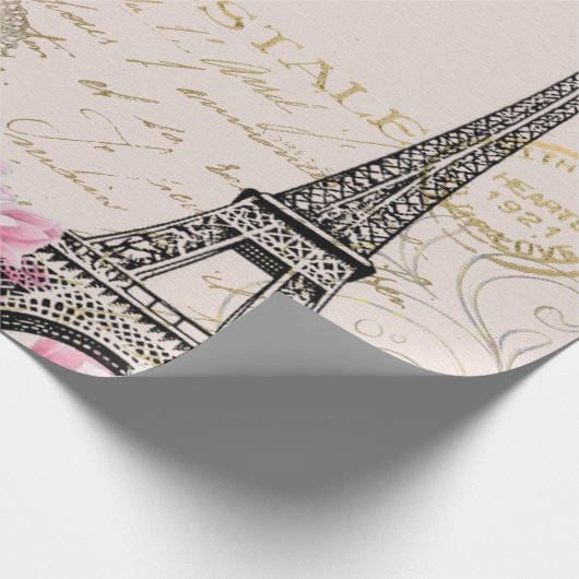 Achtergrond  eiffelbloem cadeaupapier (Hoek)