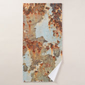 Achtergrond en textuur van het oude roestoppervlak badhanddoek (Badhanddoek)
