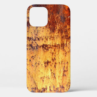 Achtergrond en textuur van oude metalen, ruw ijzer iPhone 12 hoesje