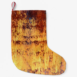 Achtergrond en textuur van oude metalen, ruw ijzer kleine kerstsok