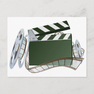 Achtergrond filmrol en klapbord briefkaart