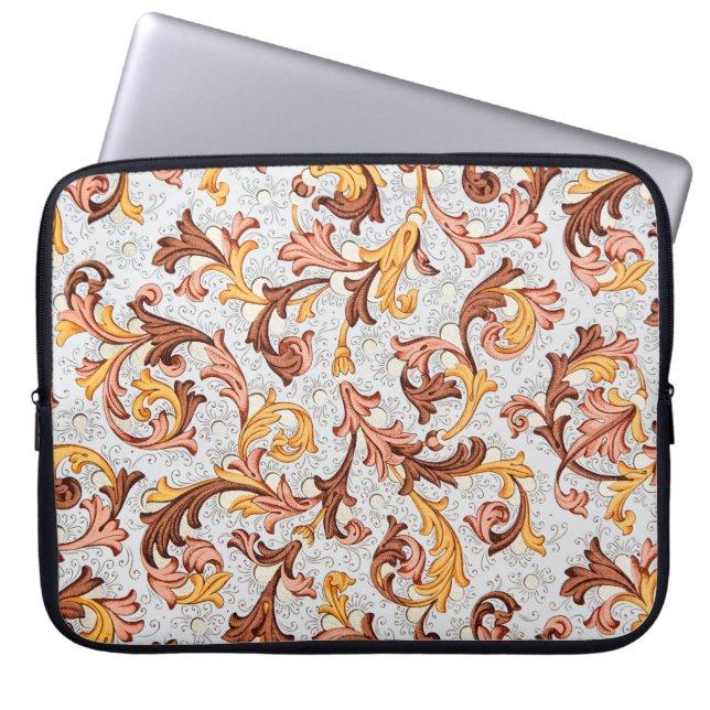  achtergrond - Floral Pattern uit 18e eeuw Laptop Sleeve (Voorkant)