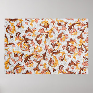  achtergrond - Floral Pattern uit 18e eeuw Poster