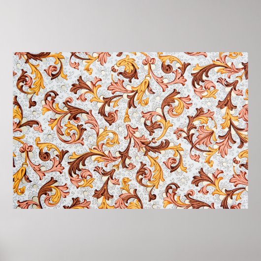  achtergrond - Floral Pattern uit 18e eeuw Poster (Voorkant)