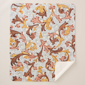  achtergrond - Floral Pattern uit 18e eeuw Sherpa Deken