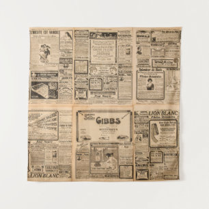 Achtergrond gebruikt papier. Oude krantenpagina me Wandkleed