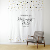 Achtergrond Gold & Black Confetti Retirement Party Wandkleed (In situ)