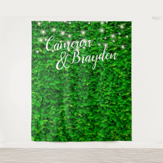 Achtergrond groene wand-bruiloft van windende lamp wandkleed (Voorkant)