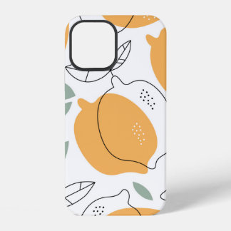 Achtergrond handgetekende Lemons. Naadloos patroon iPhone 12 Hoesje
