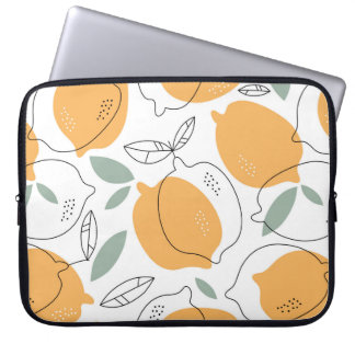 Achtergrond handgetekende Lemons. Naadloos patroon Laptop Sleeve