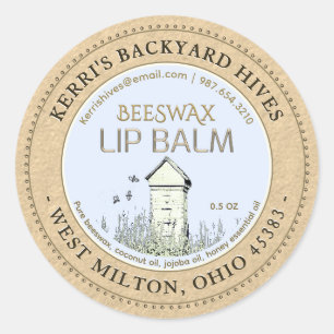Achtergrond Hives beeswax Lip Balm Mini Label Kraf