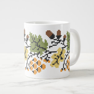 Achtergrond in het najaar grote koffiekop