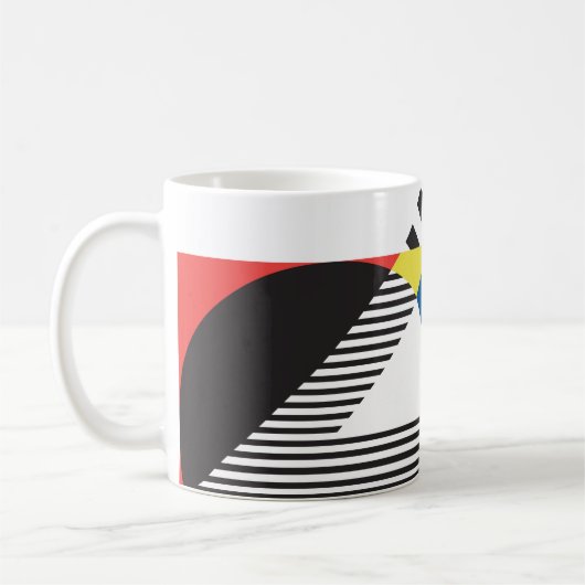 Achtergrond in retro moderne stijl koffiemok (Links)