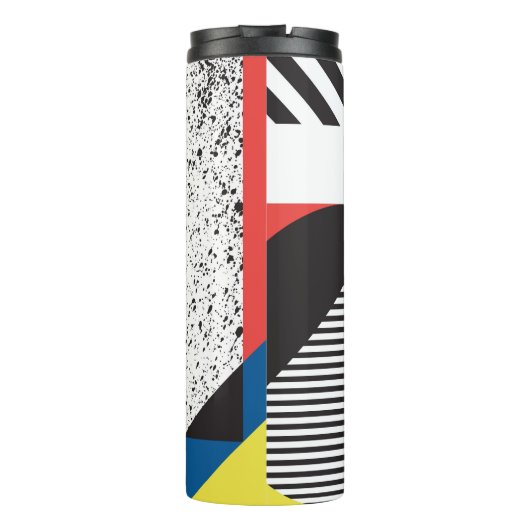 Achtergrond in retro moderne stijl thermosbeker (Achterkant)