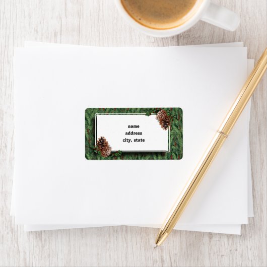 Achtergrond kerstbomen met Label (Insitu)