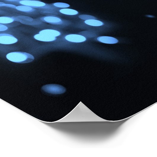 Achtergrond kerstboomstructuur Bokeh - Blauw Poster (Hoek)