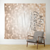 Achtergrond Kerstvakantie Roze Gouden Bokeh Lichtj Wandkleed (In Situ (horizontaal))