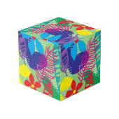 Achtergrond kleurrijke bloemen kubus (Achter hoekig)