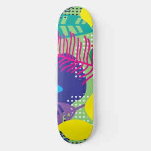 Achtergrond kleurrijke bloemen skateboard
