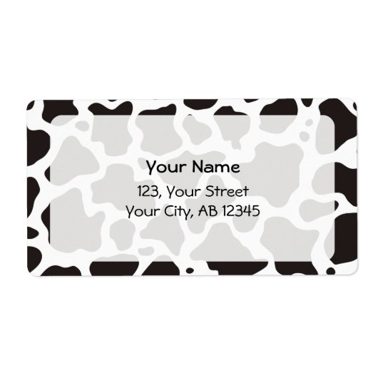 achtergrond koe patroon etiket (Voorkant)