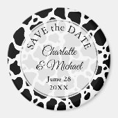 Achtergrond koe Patroon opslaan Datum Magneet (Voorkant)