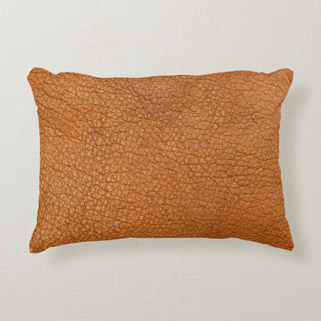 Achtergrond leder bruin dicht accent kussen (Voorkant)