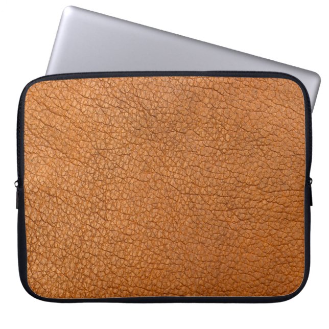 Achtergrond leder bruin dicht laptop sleeve (Voorkant)