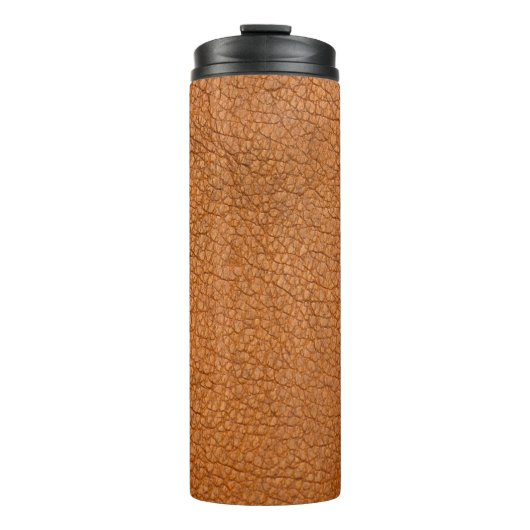 Achtergrond leder bruin dicht thermosbeker (Voorkant)