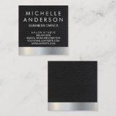 Achtergrond leder Metallic Klantenkaartje (Voorkant / Achterkant)