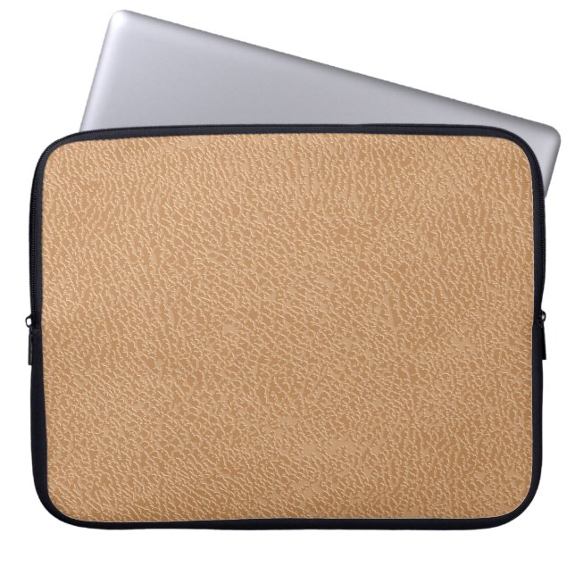 Achtergrond lederen textuur. Bruin lederen textuur Laptop Sleeve (Voorkant)