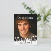 Achtergrond/Lettertypekleur afstuderen-uitnodiging Aankondigingskaart (Staand voorkant)