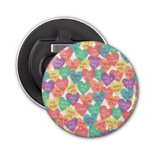 Achtergrond Liefde vorm Button Flesopener (Voorkant)