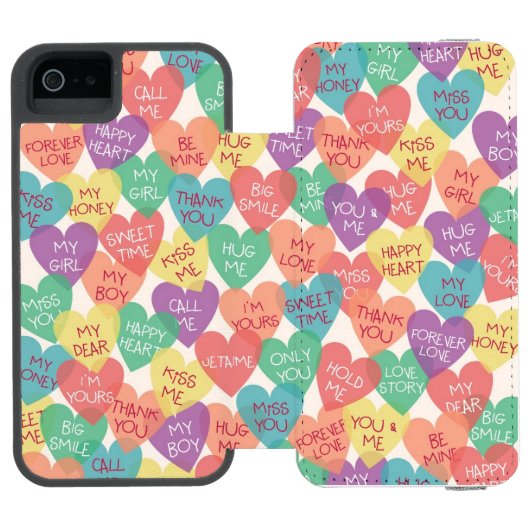 Achtergrond Liefde vorm Incipio iPhone Portemonnee Hoesje (Agenda Open)