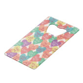 Achtergrond Liefde vorm Kredietkaart Flessenopener (Voorkant Gekanteld)