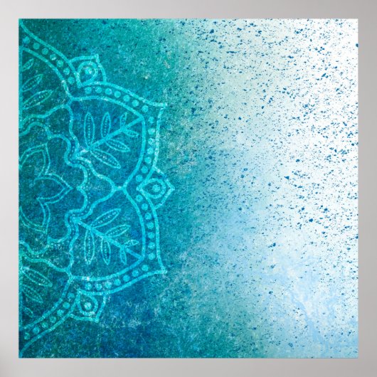 Achtergrond mandala grunge patroon poster (Voorkant)