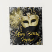 Achtergrond Masquerade Birthday Party Wandkleed (Voorkant)