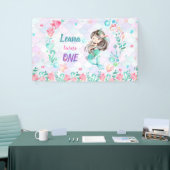 Achtergrond Mermaid Birthday Spandoek (Beurs)