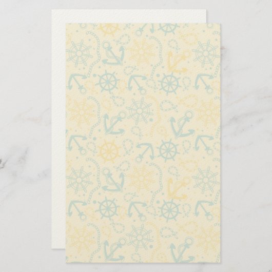 Achtergrond met anker, touwen briefpapier (Voorkant / Achterkant)