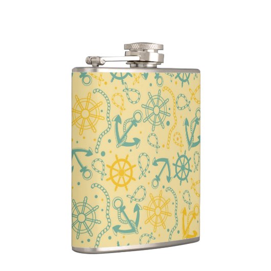 Achtergrond met anker, touwen heupfles (Rechts)