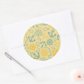 Achtergrond met anker, touwen ronde sticker (Envelop)